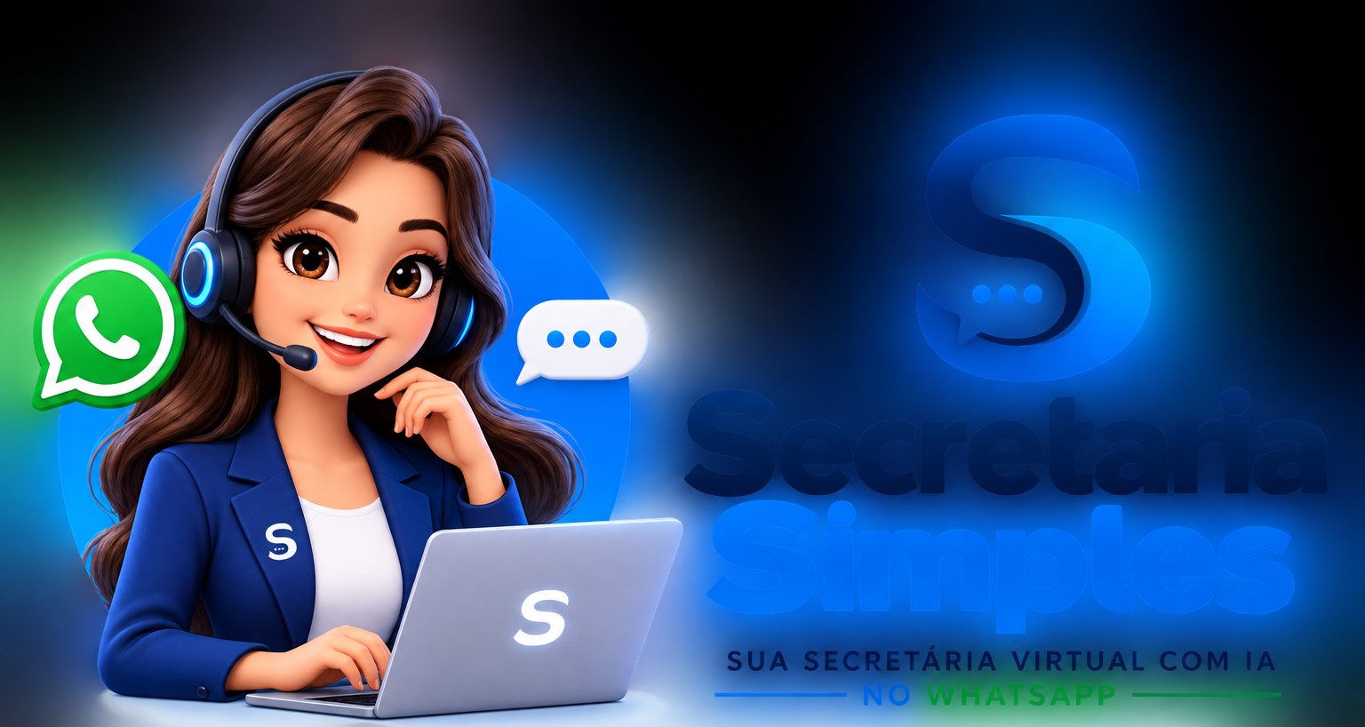 Ilustração da Secretária Simples, secretária virtual com IA integrada ao WhatsApp